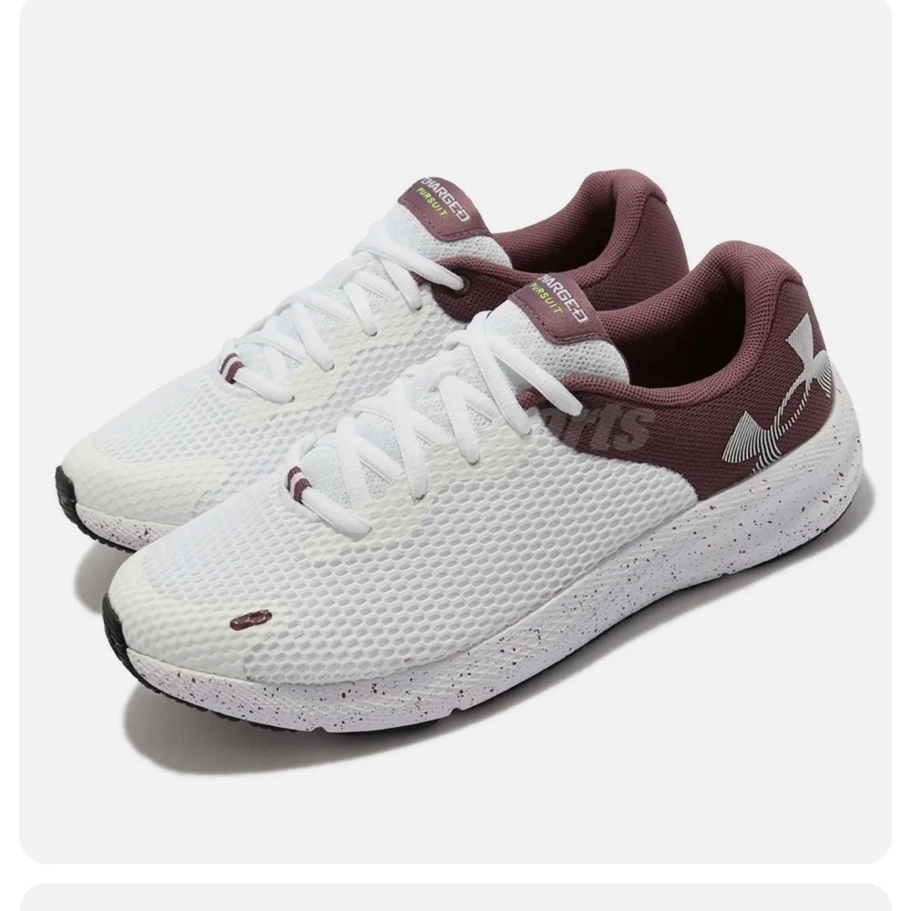 Under Armour Charged Pursuit 2 BL White Purple Women Running Shoes